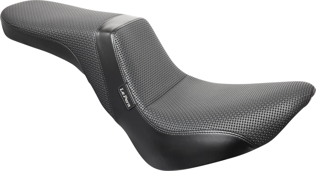 LE PERA Daytona 2-Up Seat - Without Backrest - Basketweave - Black - FX/FL '18-'25 LY-543BW