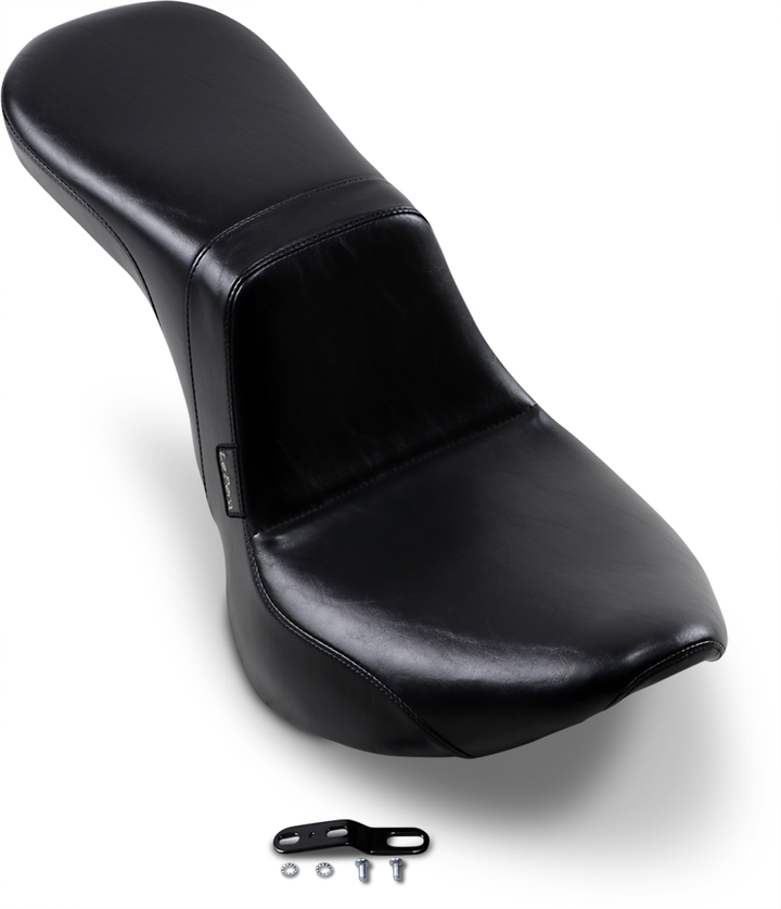 LE PERA Daytona 2-Up Seat - Without Backrest - Smooth - Black - FX/FL '18-'25 LY-543S