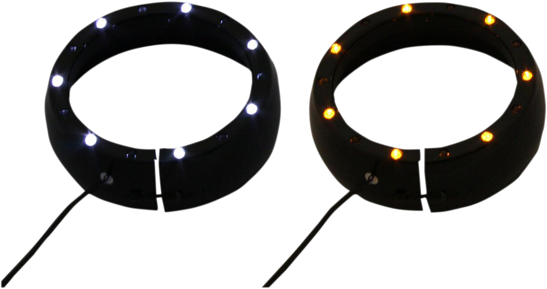 CUSTOM DYNAMICS Lighted Passing Lamp Trim Ring '06-'13 FLHT - Black CDTB-45TR-2B