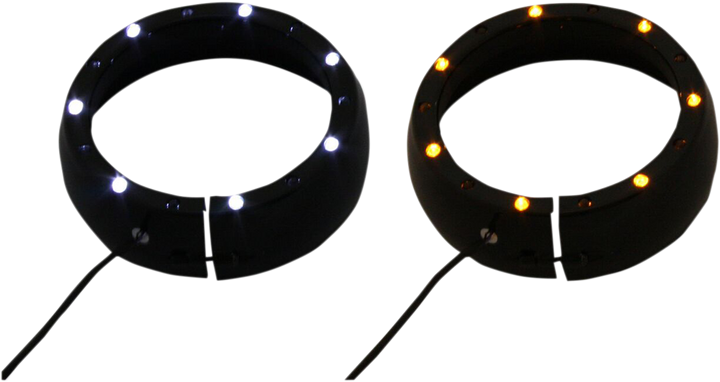 CUSTOM DYNAMICS Lighted Passing Lamp Trim Ring '06-'13 FLHT - Black CDTB-45TR-2B