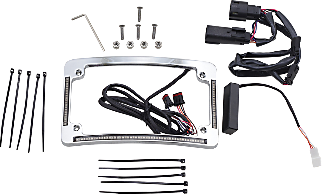 CUSTOM DYNAMICS Radius License Plate Frame - Chrome TF05-BCM4-C
