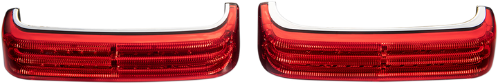 CUSTOM DYNAMICS Saddlebag LED Lights - Sequential - Chrome/Red PB-SBSEQ-SS8-CR