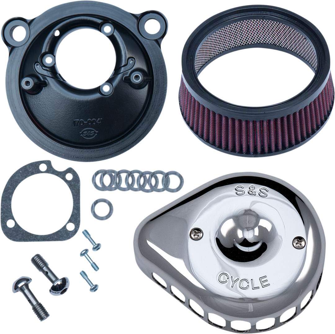 S&S CYCLE Mini Teardrop Stealth Air Cleaner Kit - Chrome 170-0439C