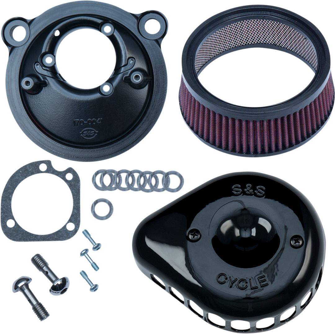 S&S CYCLE Mini Teardrop Stealth Air Cleaner Kit - Gloss Black 170-0440C