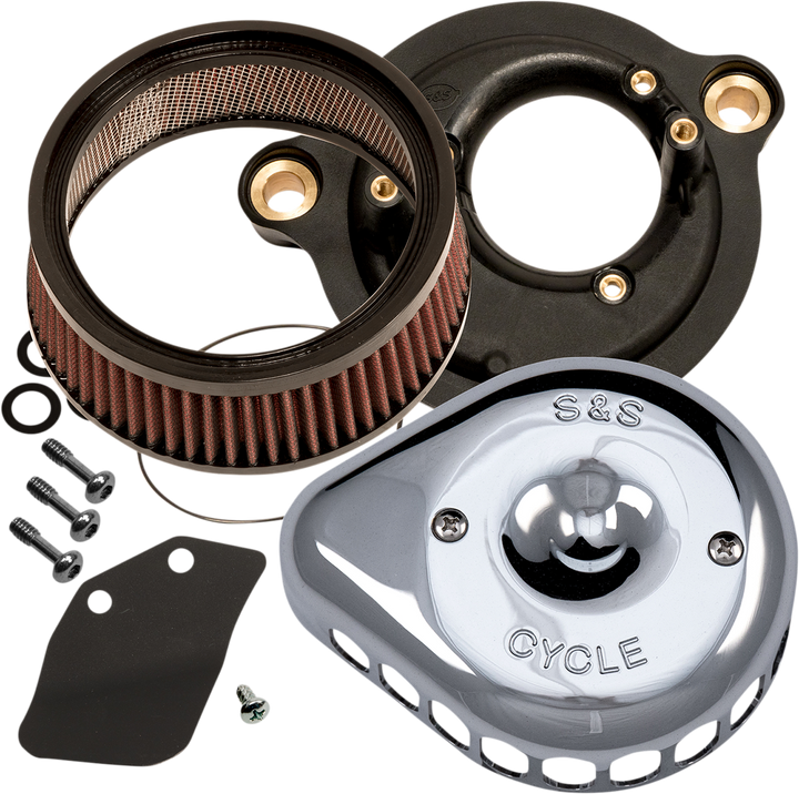S&S CYCLE Mini Teardrop Stealth Air Cleaner Kit - Chrome 170-0435C
