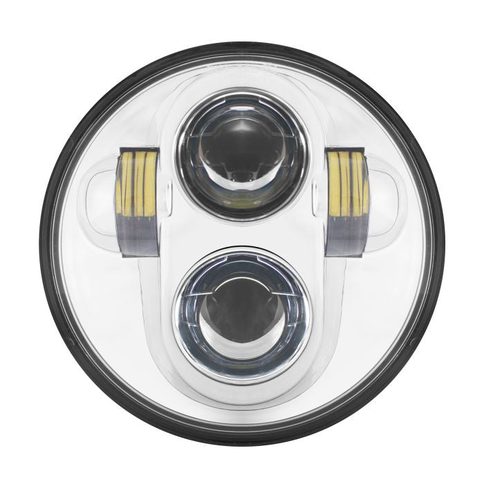 HogWorkz 5 3/4" LED Chrome Headlight for Harley® Sportster, Dyna , Softail & Indian Motorcycles® - HW195003