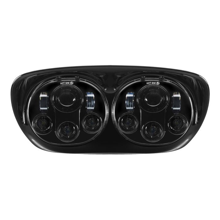 HogWorkz Dual LED Blackout Headlight for Harley® Road Glide '98-'13 - HW195022