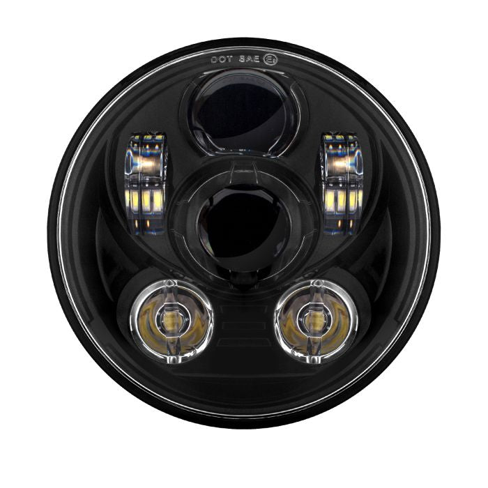 HogWorkz 5 3/4" LED Blackout V2 Headlight for Harley® Sportster, Dyna, Softail & Indian Motorcycles® - HW195023