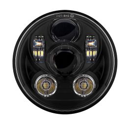 5 3/4" LED Blackout V2 Headlight for Harley® Sportster, Dyna, Softail & Indian Motorcycles®
