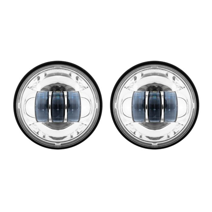 HogWorkz Chrome 4.5" LED Auxiliary Passing Lamps for Harley® & Indian® - HW195203