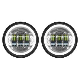 Chrome 4.5" LED HALOMAKER® Auxiliary Passing Lamps for Harley® & Indian®