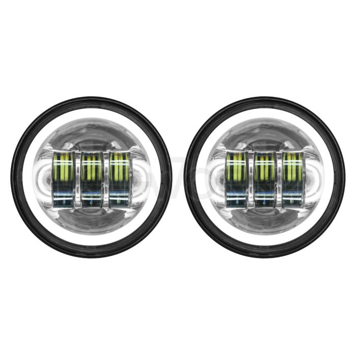 HogWorkz Chrome 4.5" LED HALOMAKER® Auxiliary Passing Lamps for Harley® & Indian® - HW195205