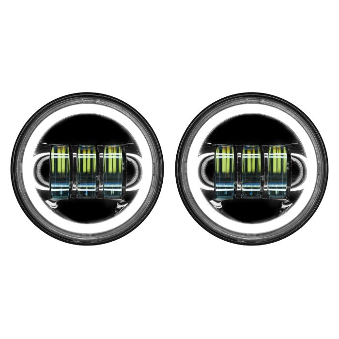 HogWorkz Blackout 4.5" LED HALOMAKER® Auxiliary Passing Lamps for Harley® & Indian® - HW195206