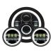 7" LED Black HALOMAKER® Headlight w/ Auxiliary Passing Lamps for Indian® Motorcycles