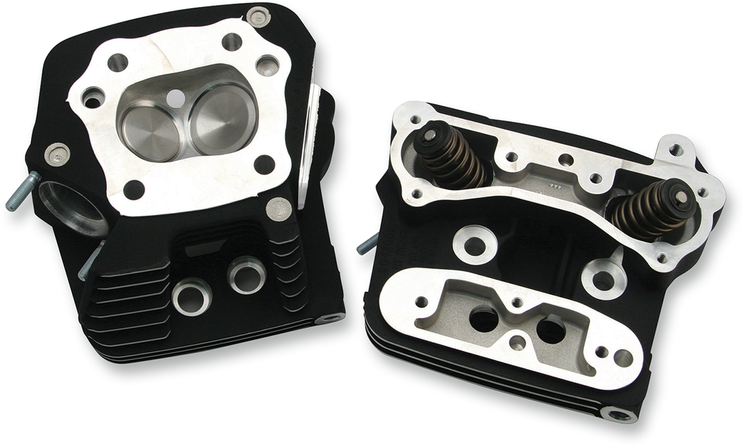 S&S CYCLE Performance Replacement Head - High Compression (76 cc) - Wrinkle Black - Evolution Big Twin 106-6064