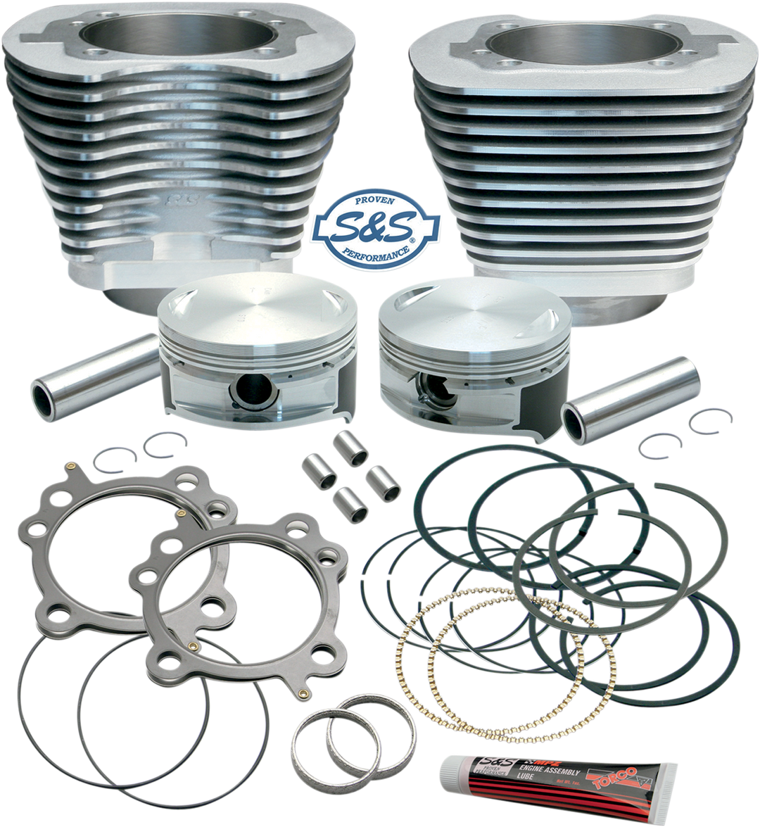 S&S CYCLE Cylinder & Piston Replacement for S&S 106" Stroker Kit - Silver - 910-0199