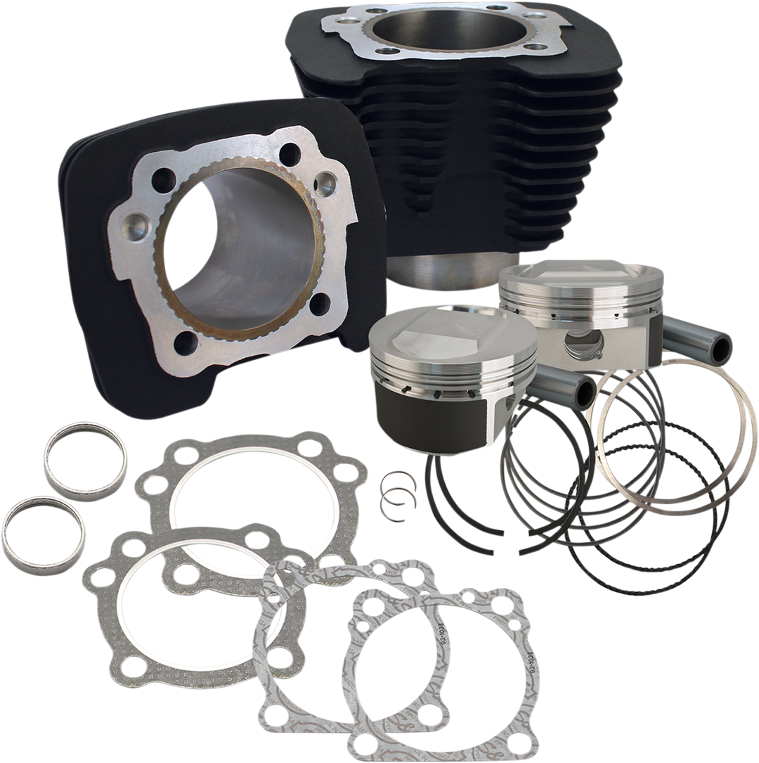 S&S CYCLE Cylinder Kit - 1200 cc Conversion - 11.2:1 Compression Ratio - Wrinkle Black - XL 910-0692