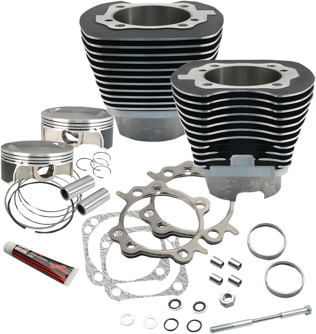 S&S CYCLE 117" Big Bore Cylinder Kit - Wrinkle Black - Twin Cam 910-0221