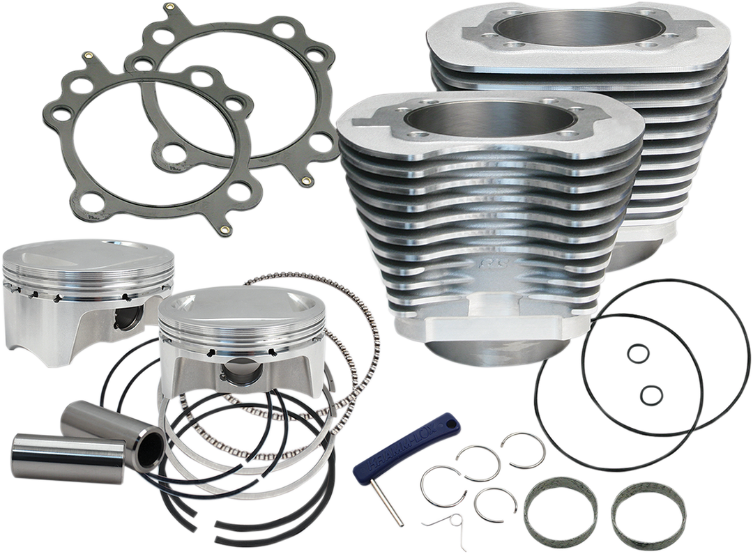 S&S CYCLE 4" Big Bore Bolt-In Sidewinder® Cylinder Kit - 100" - Silver 910-0642