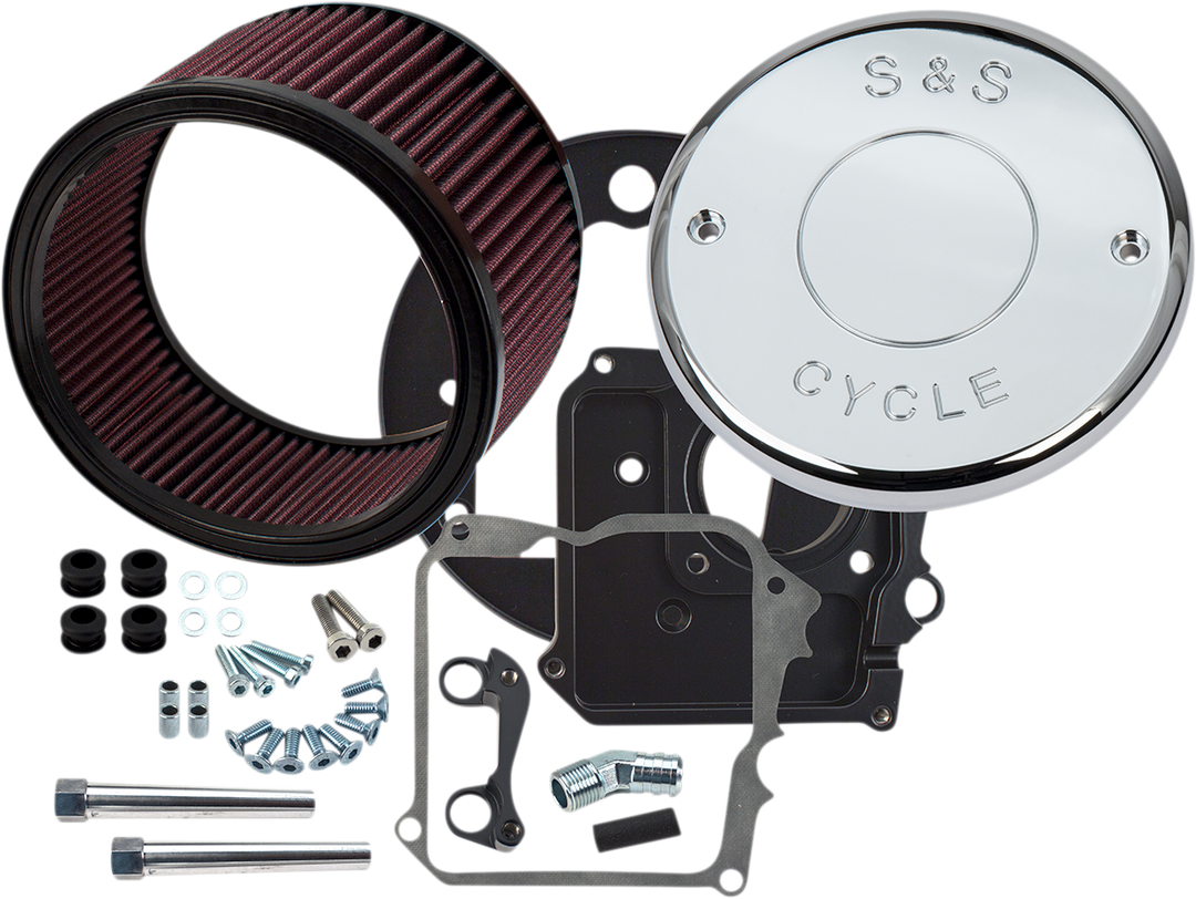 S&S CYCLE Air Cleaner Kit with Cover - Nostalgic Script - Chrome 170-0294E