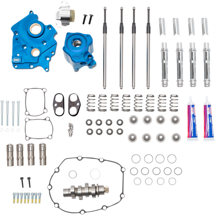 S&S CYCLE Cam Chest Kit with Plate - Chain Drive - Water Cooled - 550 Cam - Chrome Pushrods - M8 - 310-1080B