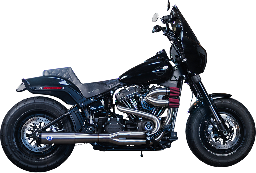 S&S CYCLE 2-into-1 Superstreet Exhaust System - 50 State - M8 Softail - Stainless Steel 550-0996B