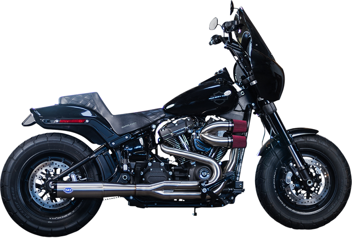 S&S CYCLE 2-into-1 Superstreet Exhaust System - 50 State - M8 Softail - Stainless Steel 550-0996B