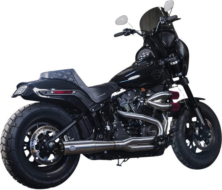 S&S CYCLE 2-into-1 Superstreet Exhaust System - 50 State - M8 Softail - Stainless Steel 550-0996B
