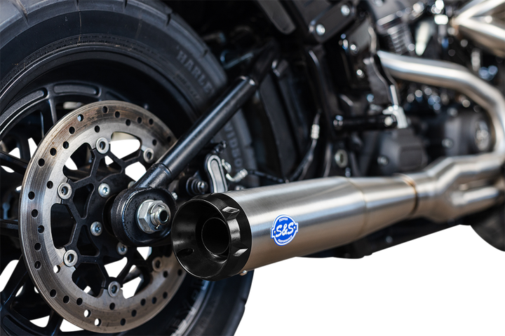 S&S CYCLE 2-into-1 Superstreet Exhaust System - 50 State - M8 Softail - Stainless Steel 550-0996B
