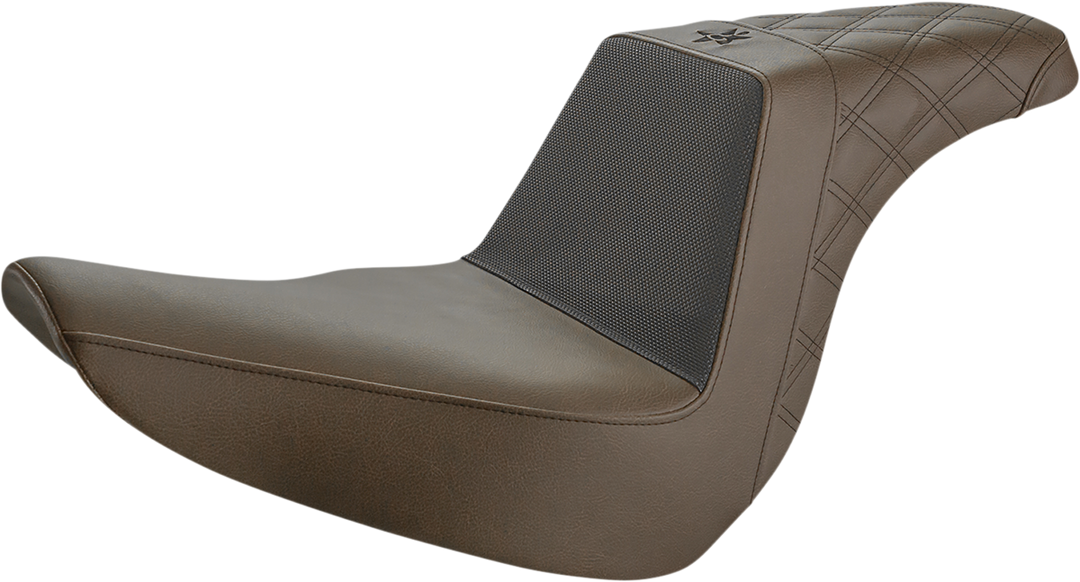 SADDLEMEN Unknown Industries Seat - Front Carbon Fiber/Black Gripper Lumbar/Rear Lattice - FL/FX '18-'23 UN18-29-173BR