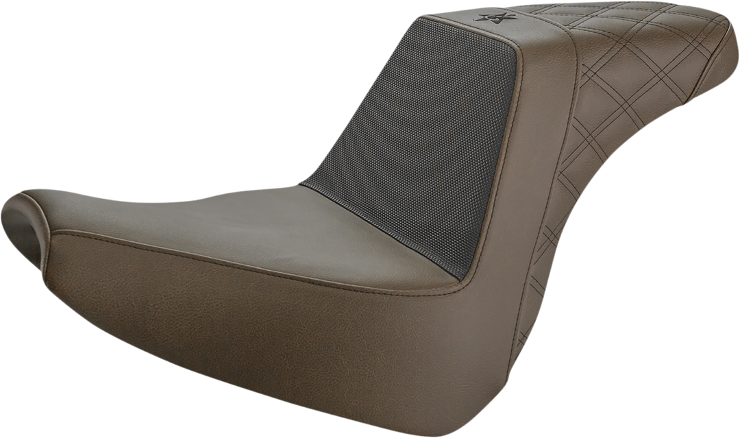SADDLEMEN Unknown Industries Seat - Front Carbon Fiber/Black Gripper Lumbar/Rear Lattice Stitch - FXBR '18-'20 UN18-31-173BR