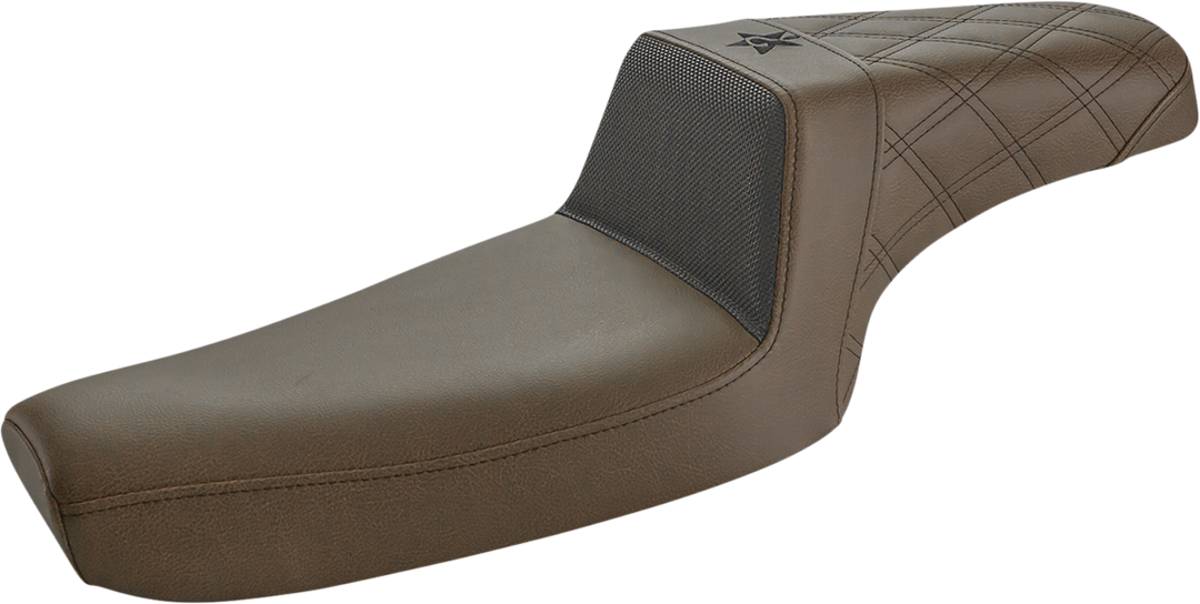 SADDLEMEN Unknown Industries Seat - Front Carbon Fiber/Black Gripper Lumbar/Rear Lattice Stitch - XL UN79-03-173BR