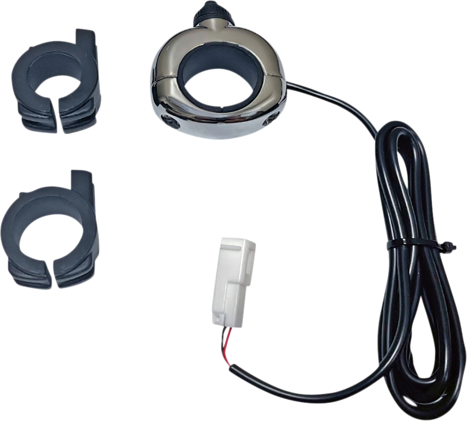 CUSTOM DYNAMICS On/Off Switch - Push-Button - Chrome - Universal CD-AUX-UNV-C