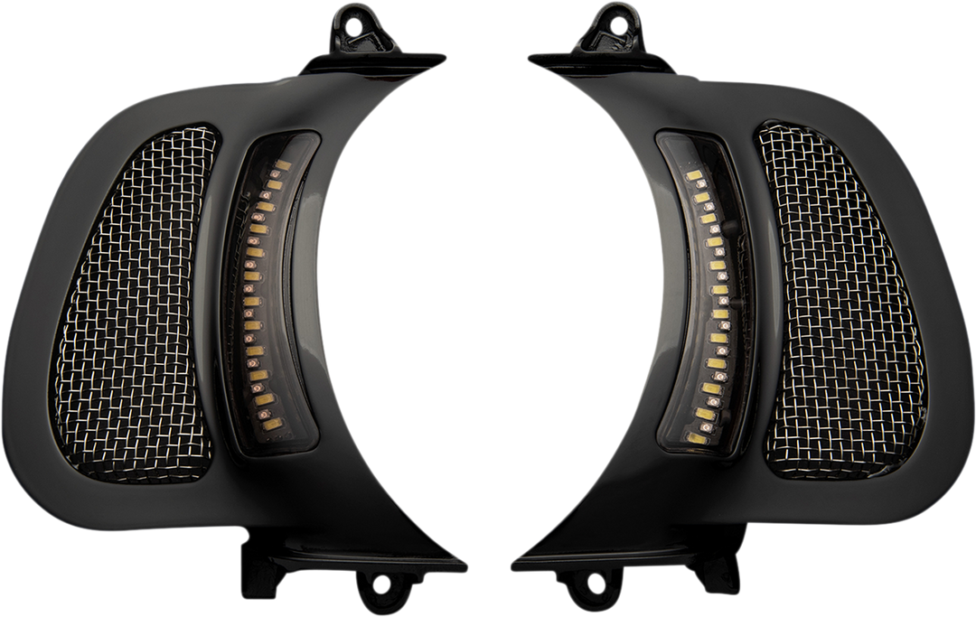 CUSTOM DYNAMICS LED Vent Insert - Amber/White - Black w/ Stainless Mesh CD-RG-V-AW2-B