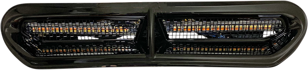 CUSTOM DYNAMICS LED Vent Insert - Amber/White - Black w/ Black Mesh CD-VENT-AW2-BB