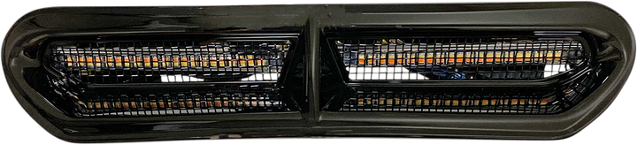 CUSTOM DYNAMICS LED Vent Insert - Amber/White - Black w/ Black Mesh CD-VENT-AW2-BB