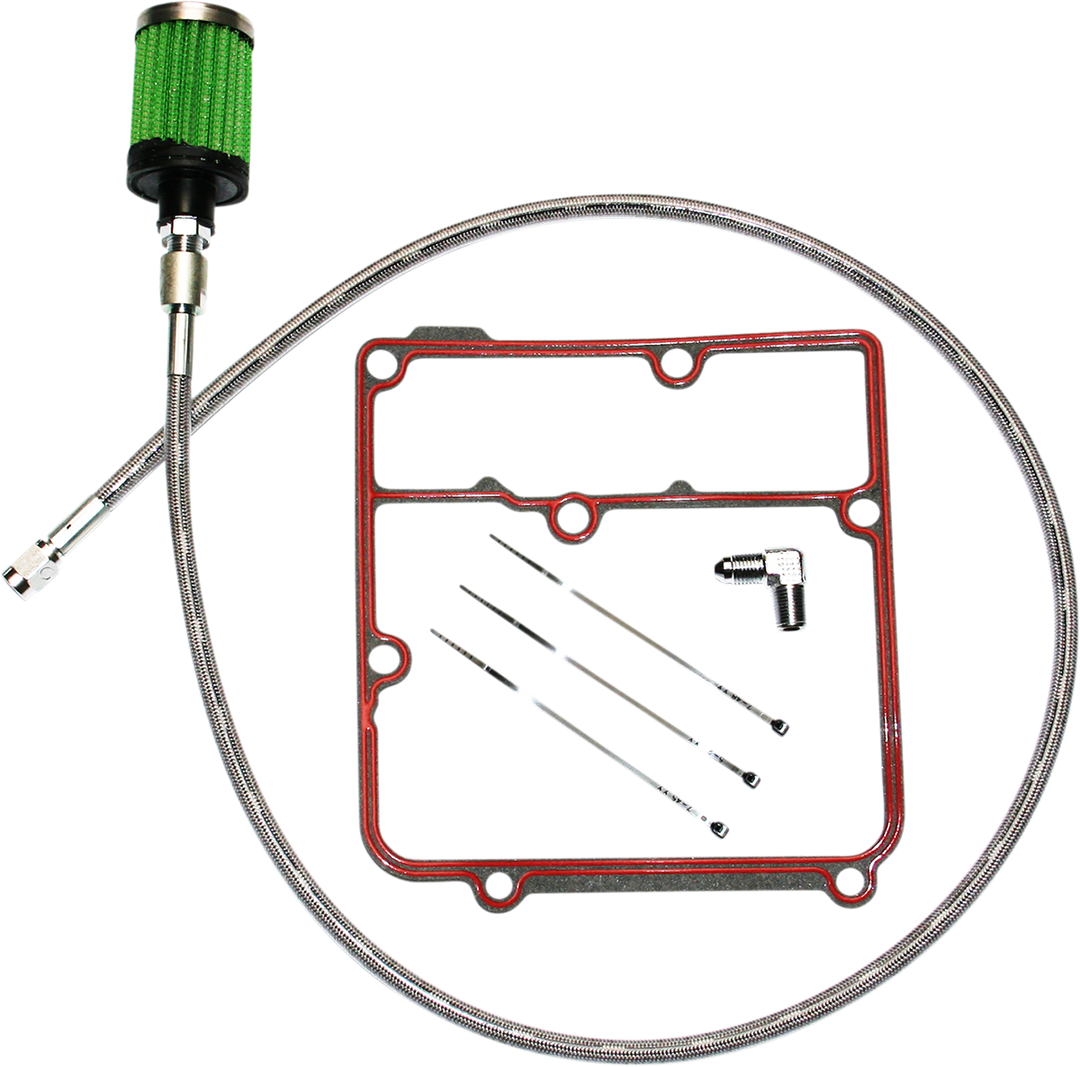 FEULING PARTS Oil Tank Breather Kit - Stainless - 99'-05' Dyna 3070