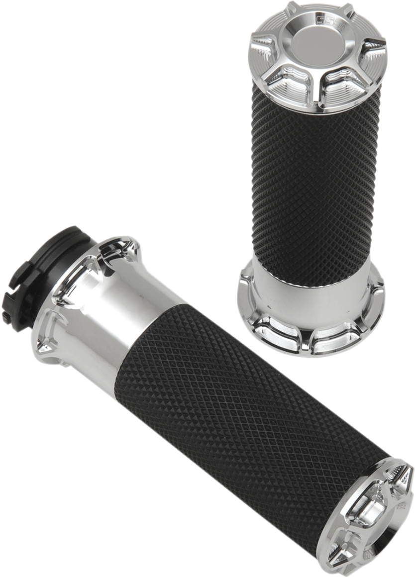 ARLEN NESS Beveled Grips - Cable - Chrome 07-330