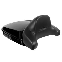 Vivid Black Chopped Tour Pack w/ Full Backrest & Black Hardware for Harley® Touring '97-'26