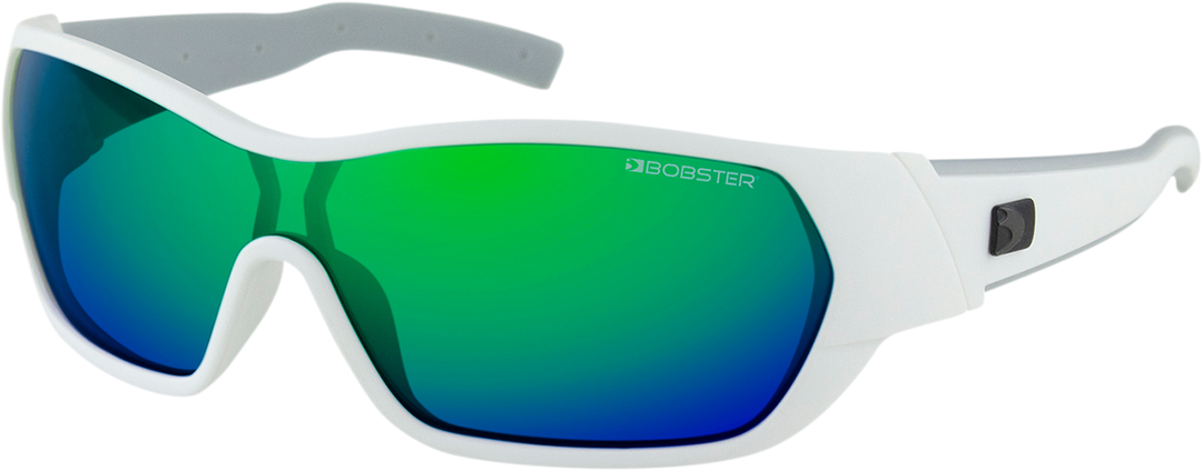 BOBSTER Aria Sunglasses - Matte White - Blue Green Mirror Lens BARI102