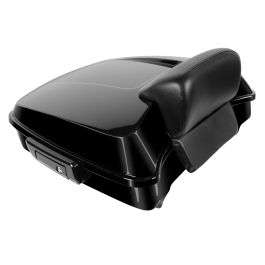 Vivid Black Chopped Tour Pack w/ Slim Backrest & Black Hardware for Harley® Touring '97-'26