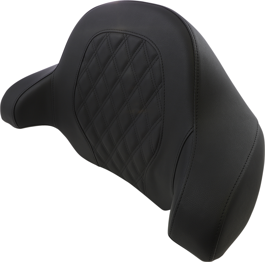 SADDLEMEN Tour-Pak Backrest Pad - Step-Up - Lattice Stitch - Black - FL '14-'23 - 814-07-TPACK-SU