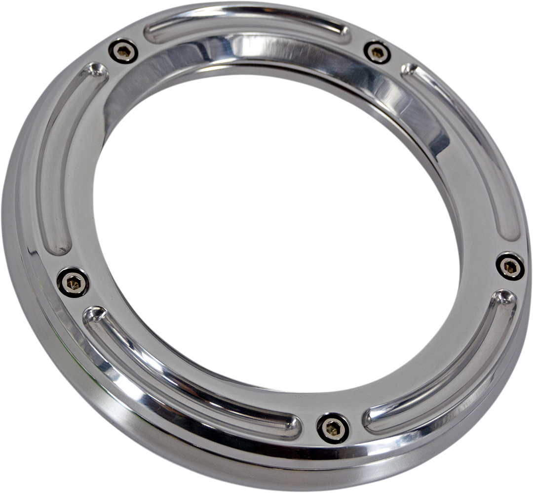 TRASK Assault Derby Cover with Window - Chrome - Softail TM-0042CH
