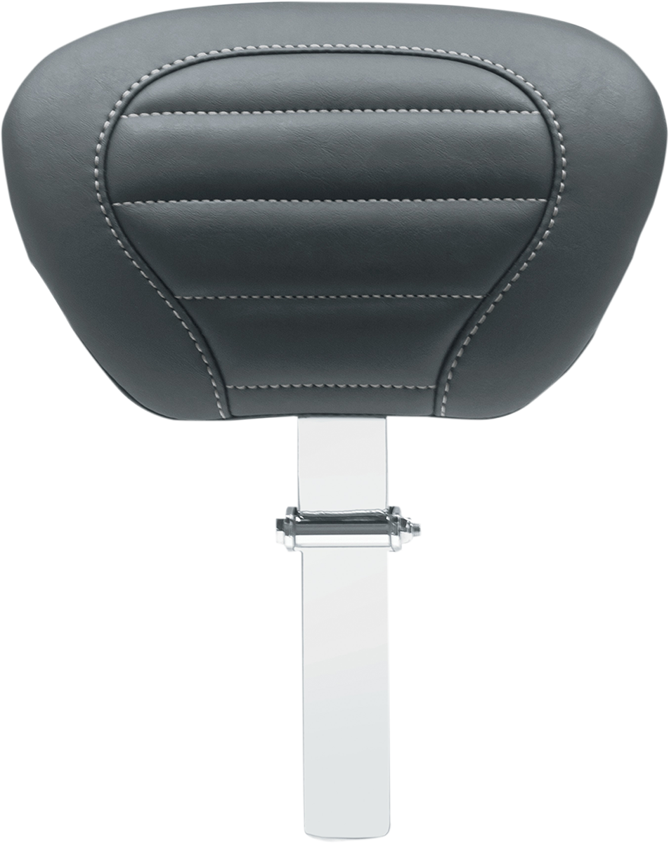 MUSTANG Deluxe Driver Backrest - Black w/ Gunmetal Stitching - FLT/FLH '08-'25 79012GM