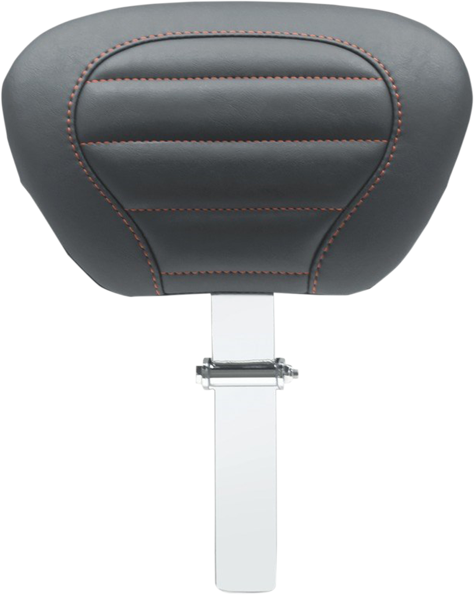 MUSTANG Deluxe Driver Backrest - Black w/ American Beauty Red Stitching - FLT/FLH '08-'25 79012AB