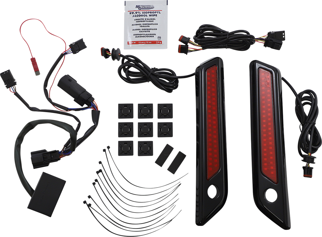CUSTOM DYNAMICS Latch Light - Saddlebag - Dual Color - Red - Black CD-SBL-DC-RB