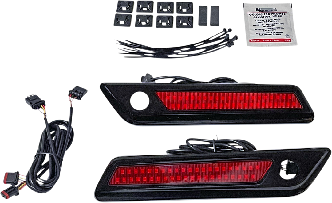 CUSTOM DYNAMICS Latch Light - Saddlebag - Dual Color - Red - Black CD-SBL-DC-RB
