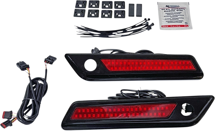 CUSTOM DYNAMICS Latch Light - Saddlebag - Dual Color - Red - Black CD-SBL-DC-RB