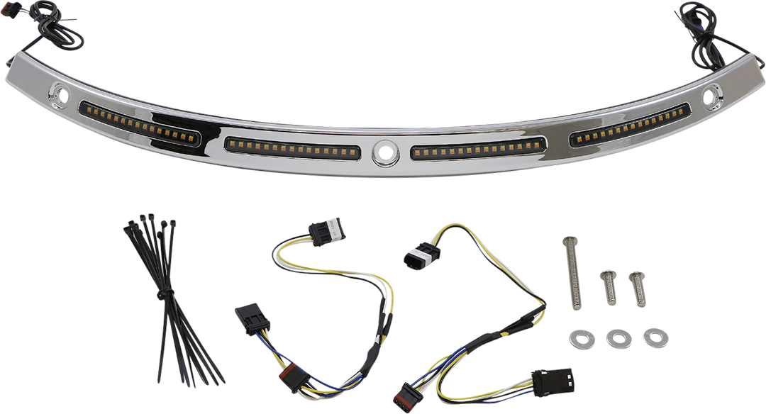 CUSTOM DYNAMICS Windshield Trim - Sequential Turn Signals - Chrome CD-WT2-SEQ-14-C