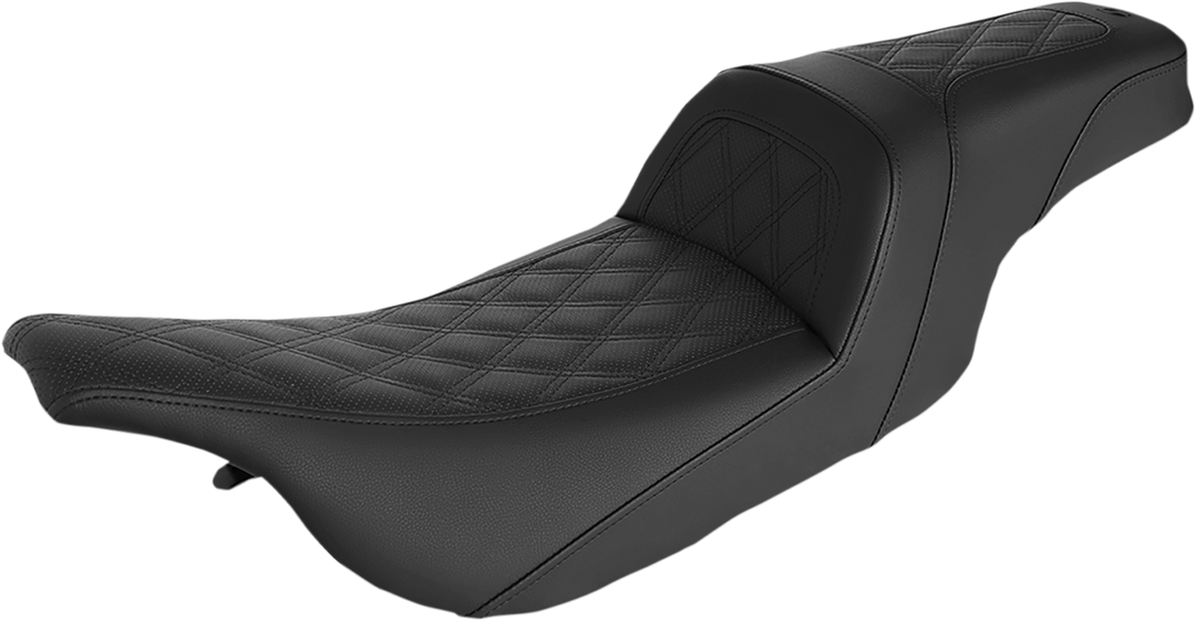 SADDLEMEN Slim Seat - Black - Lattice Stitch - '99-'07 FLHT/FLTR 897-07-162